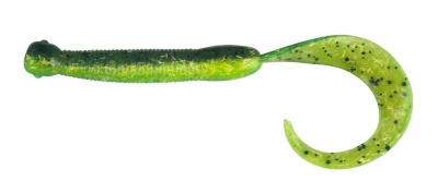 Твистер #55-57 Kutomi RY17 Large Tail S062 green/yellow 3.4g 95mm упак. 6шт.