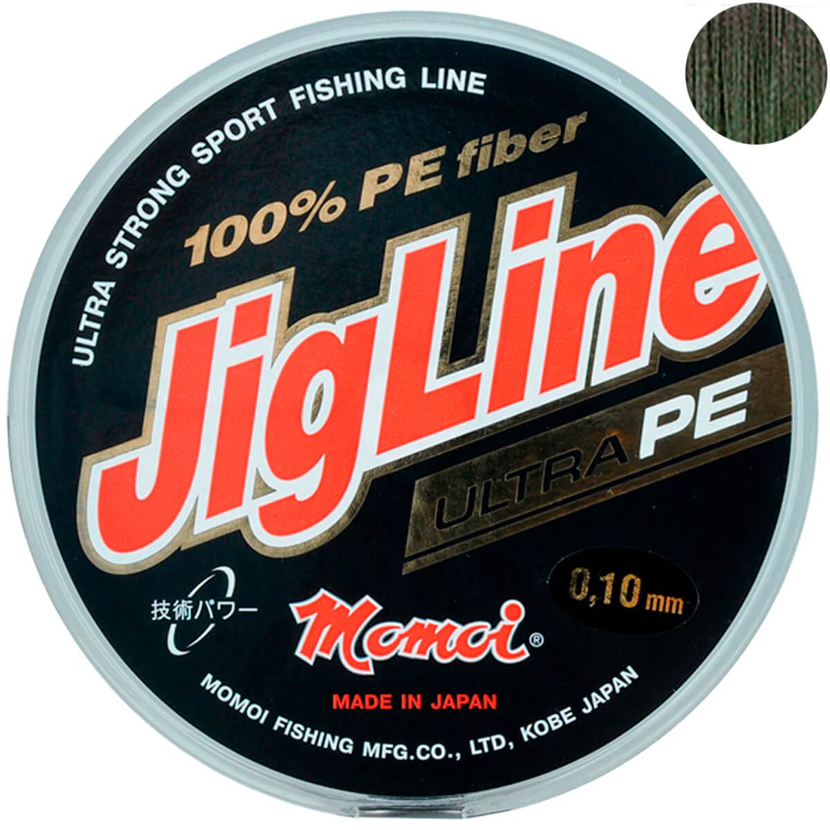 Шнур JigLine Ultra PE 0,14 мм, 10,0 кг, 100 м, хаки