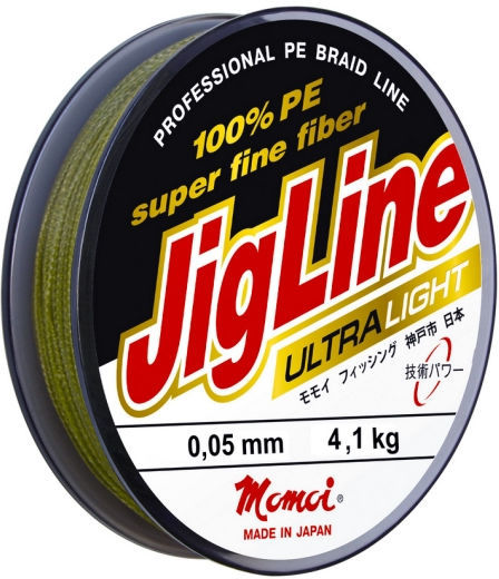 Шнур JigLine Ultra PE 0,12 мм, 9,0 кг, 100 м, хаки