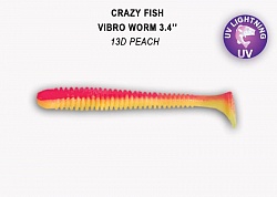 Приманка Crazy Fish Vibro Worm 3.4" (8.5см) 13d-6 (упак.5шт)