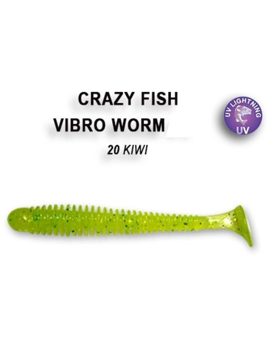 Приманка Crazy Fish Vibro Worm 3" (7.5см) 20-6 (упак.5шт)