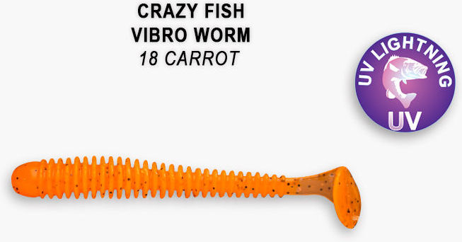 Приманка Crazy Fish Vibro Worm 3.4" (8.5см) 18-6 (упак.5шт)